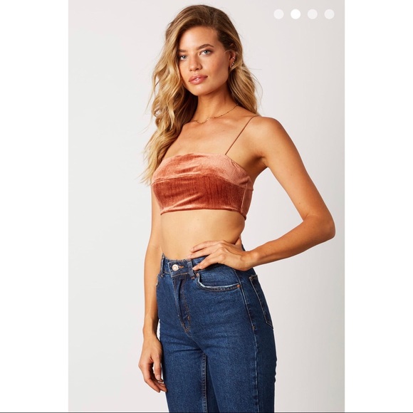 Velvet Crop Top - Copper - Picture 2 of 5